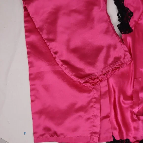 🌺 Frederick's of Hollywood NWOT Pink Lace Set Pants Top Panties Corset Pajama S - Picture 7 of 7